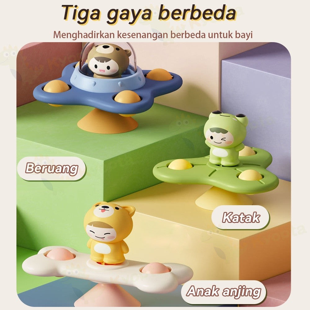 Kyopta Mainan fidget spinner anak pop it Spinner putar Mainan genggam sensor motorik bayi