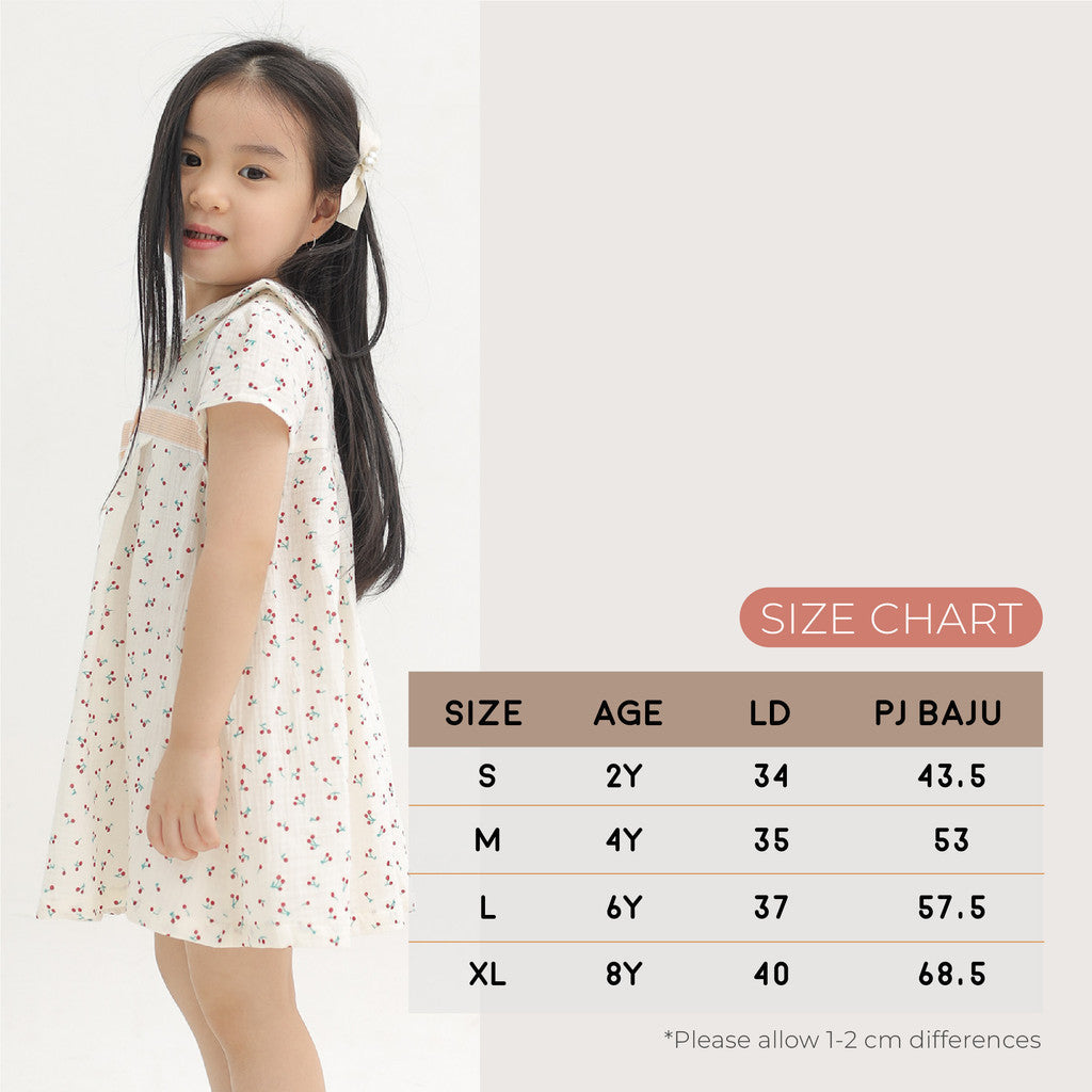 Harlow Kids - Kath Dress/Dress Anak Perempuan/ Dress Lengan panjang/ Dress Anak Korea
