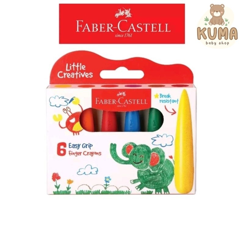 Crayon Faber Castell 6 Easy Grip Finger Crayons ( 6 Warna ) Krayon Anak Bayi
