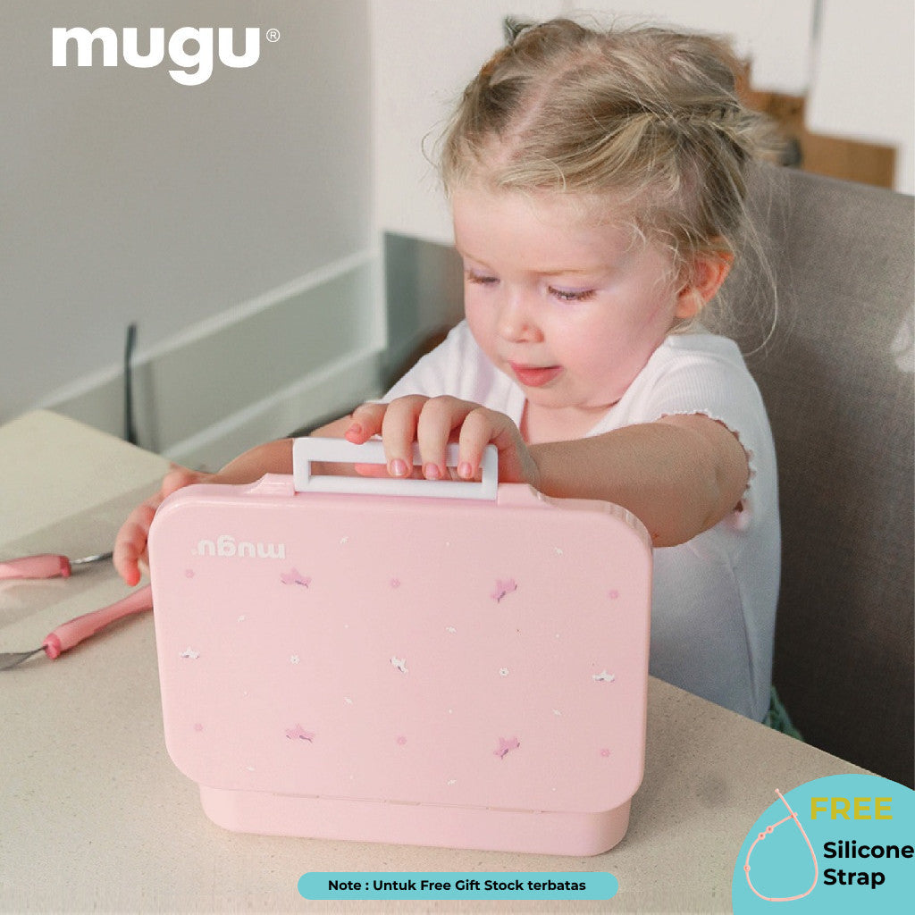 Mugu Hearts Mate Tritan Bento Box | Tempat Makan Anak | Lunch Box | Kotak Bekal