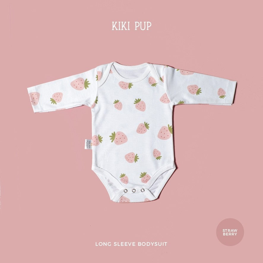 KIKI PUP - Long Sleeve Bodysuit  (Tropical Fruits) - Jumper/Onesies/Baju terusan bayi polos