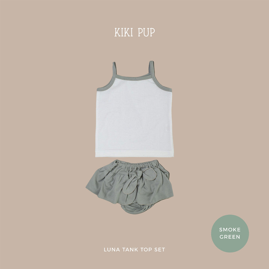 KIKI PUP - LUNA Tanktop Set - Setelan bayi polos/celana rumbai/singlet