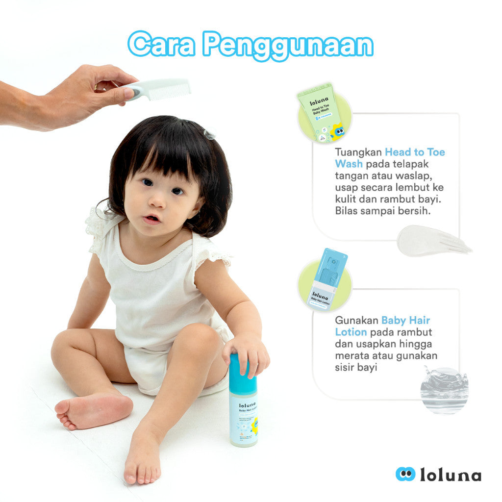 Loluna Hair Lotion - Losion Rambut Bayi dan Anak / Menutrisi Rambut Bayi / Perawatan Rambut / Menyuburkan Rambut Bayi