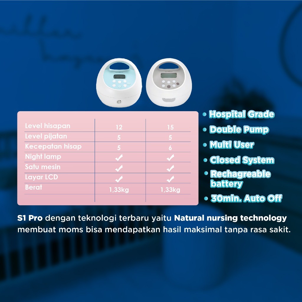 Spectra S1Pro Double Electric Breastpump - Pompa Asi Elektrik Ganda
