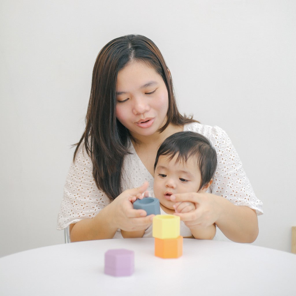 Learning Time Sensory Prisms Movement Series - Mainan Bayi 4 buah Kayu Sensorik Usia 6-18 Bulan