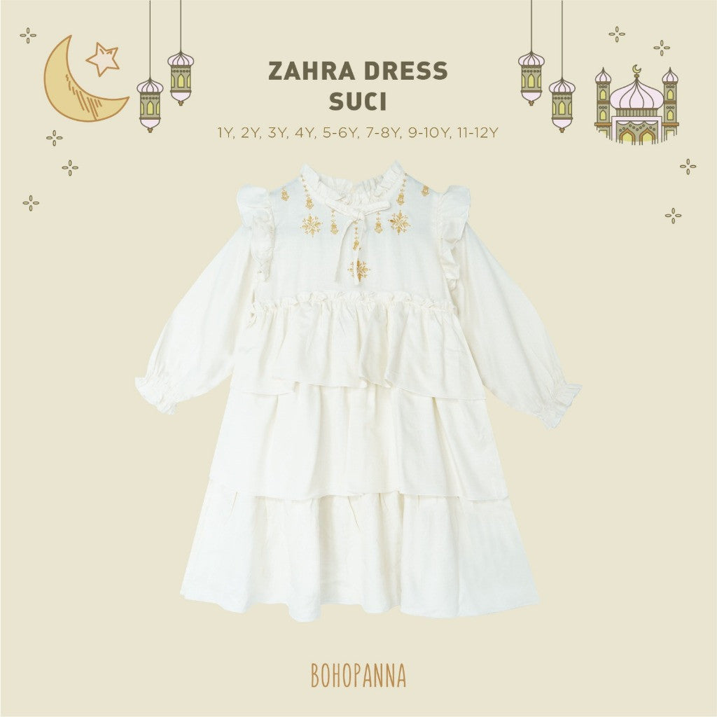BOHOPANNA - RAYA COLLECTION - ZAHRA DRESS - Dress Muslim Anak - Baju Muslim Anak Perempuan - Dress Anak Perempuan
