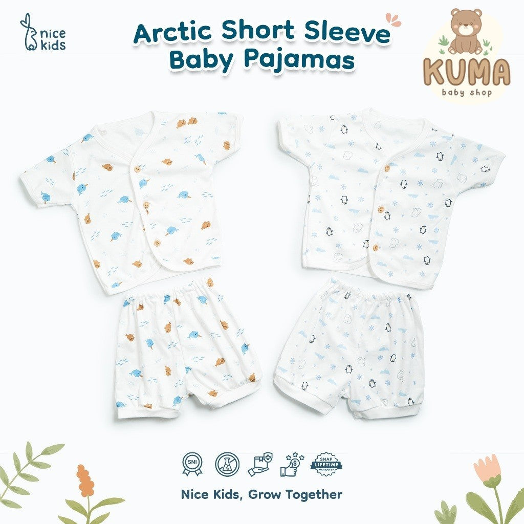 Nice Kids - ARCTIC COLLECTION Short Baby Pajamas (Motif Piyama 0-12 Bulan) Piyama Baju Tidur Anak Bayi Newborn Pattern Motif