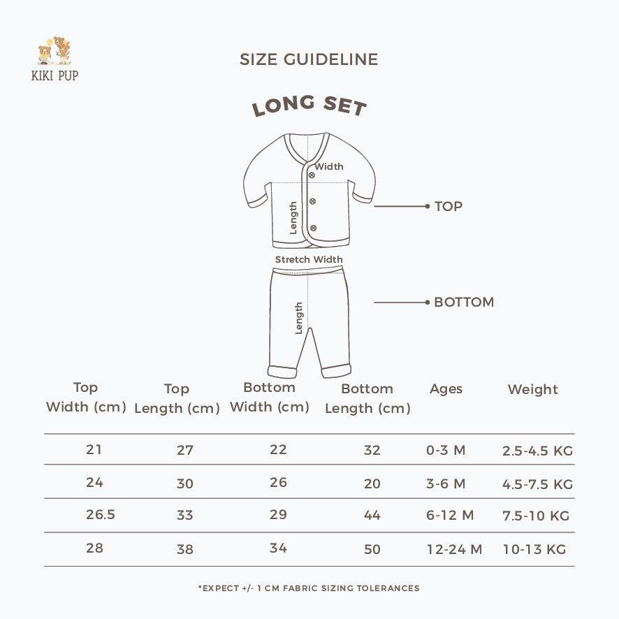 KIKI PUP Long Set (Abstract) - Piyama Bayi / Baju Bayi / Baju Anak