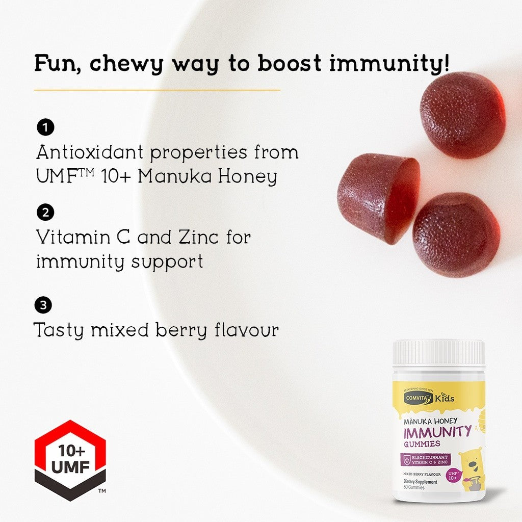 Comvita Kids Manuka Honey Immunity Gummies with UMF 10+ Vitamin Anak Imunitas Permen Asli 100% Original New Zealand