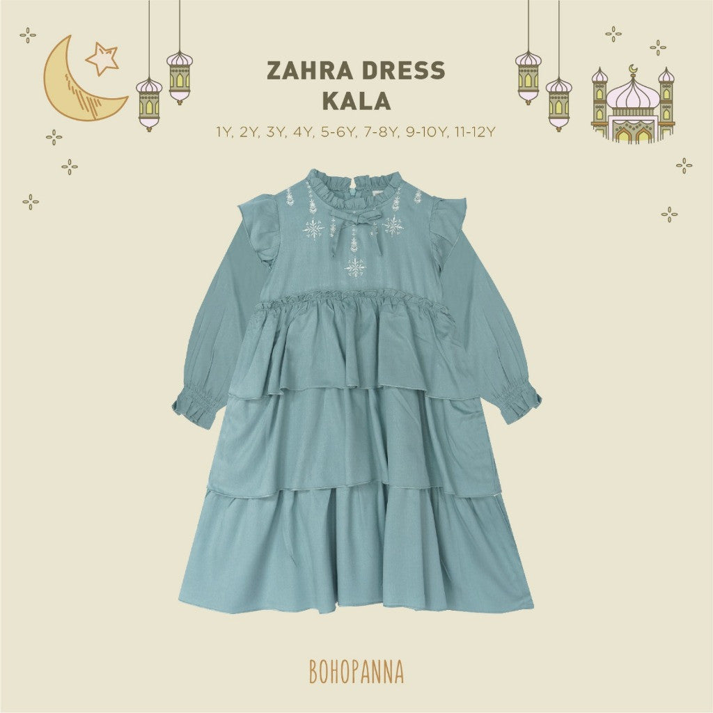 BOHOPANNA - RAYA COLLECTION - ZAHRA DRESS - Dress Muslim Anak - Baju Muslim Anak Perempuan - Dress Anak Perempuan