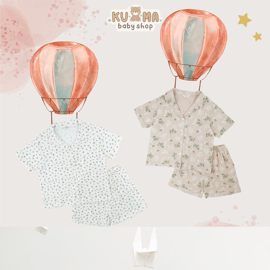 Harlow Kids - NEW Cloud Pajamas for Twenager/ Pajamas Remaja Tweenager/ Pajamas Double Cotton Gauze/Pajamas Anak Perempuan Remaja Tweenager/ Baju Tidur anak Perempuan Remaja Tweenager/ Baju tidur Anak Remaja Tweenager korea