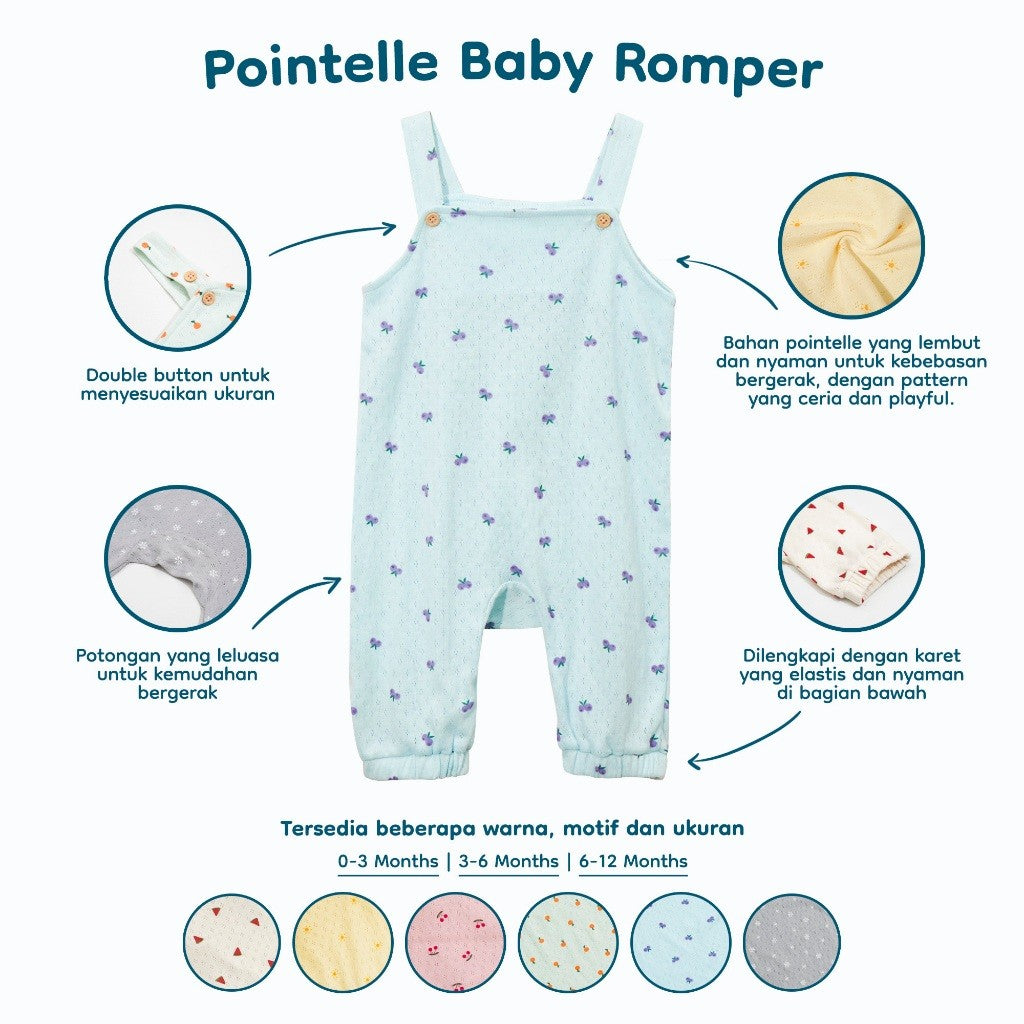 Nice Kids - Pointelle Baby Romper (Jumper Bayi New Born Unisex 0-12 Bulan)