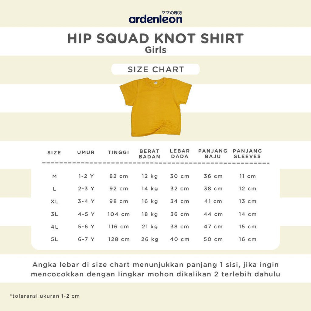 ARDENLEON Atasan Kaos Anak Perempuan Hip Squad Knot Shirt