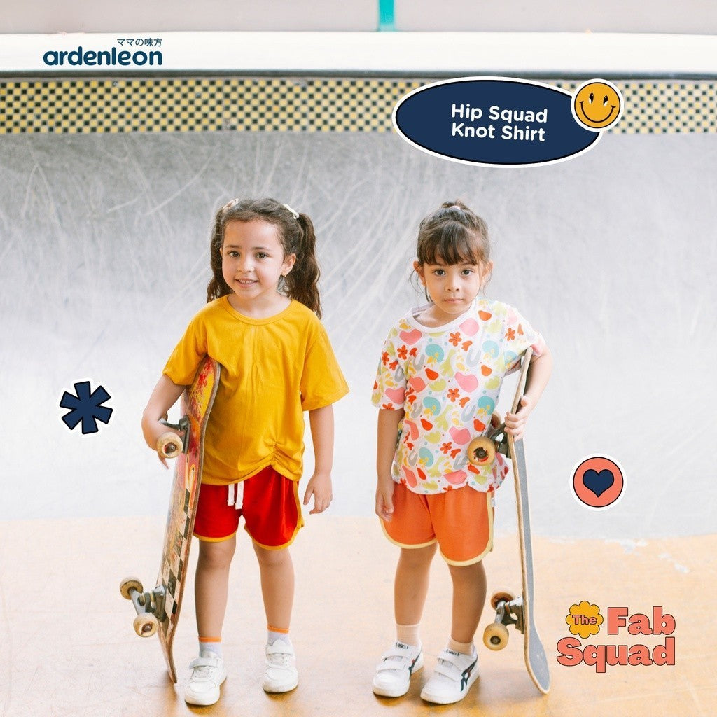 ARDENLEON Atasan Kaos Anak Perempuan Hip Squad Knot Shirt