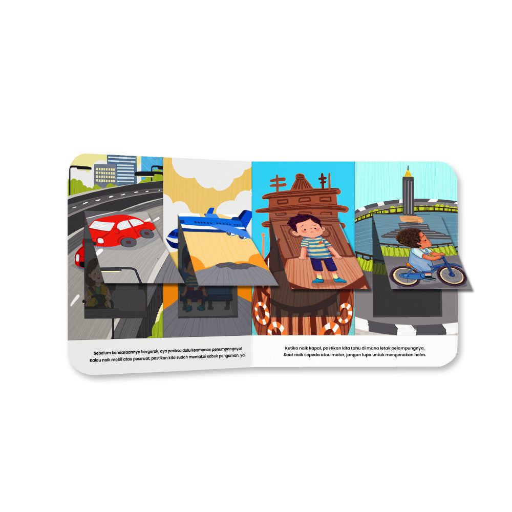 Tentang Anak - Activity Busy Book l Berkeliling Indonesia : Alat Transportasi, Darat, Udara, dan Air l Quiet Book | Velcro Book