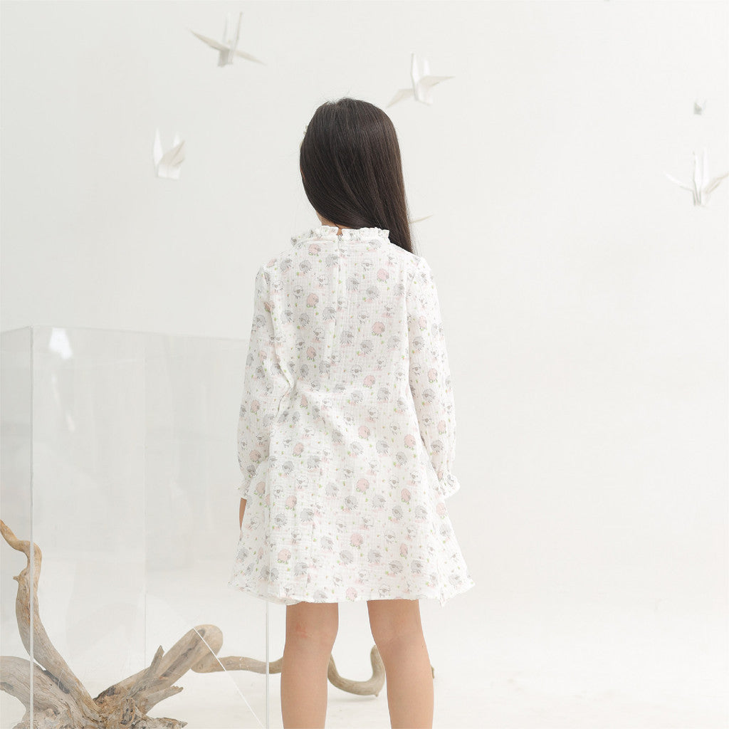 Harlow Kids - Layla Dress/ Dress Anak Perempuan/ Dress Lengan panjang/ Dress Anak Korea