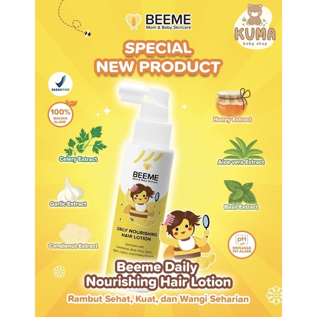 Beeme Daily Nourishing Hair Lotion Losion Rambut Kepala Bayi Kemiri 100ml