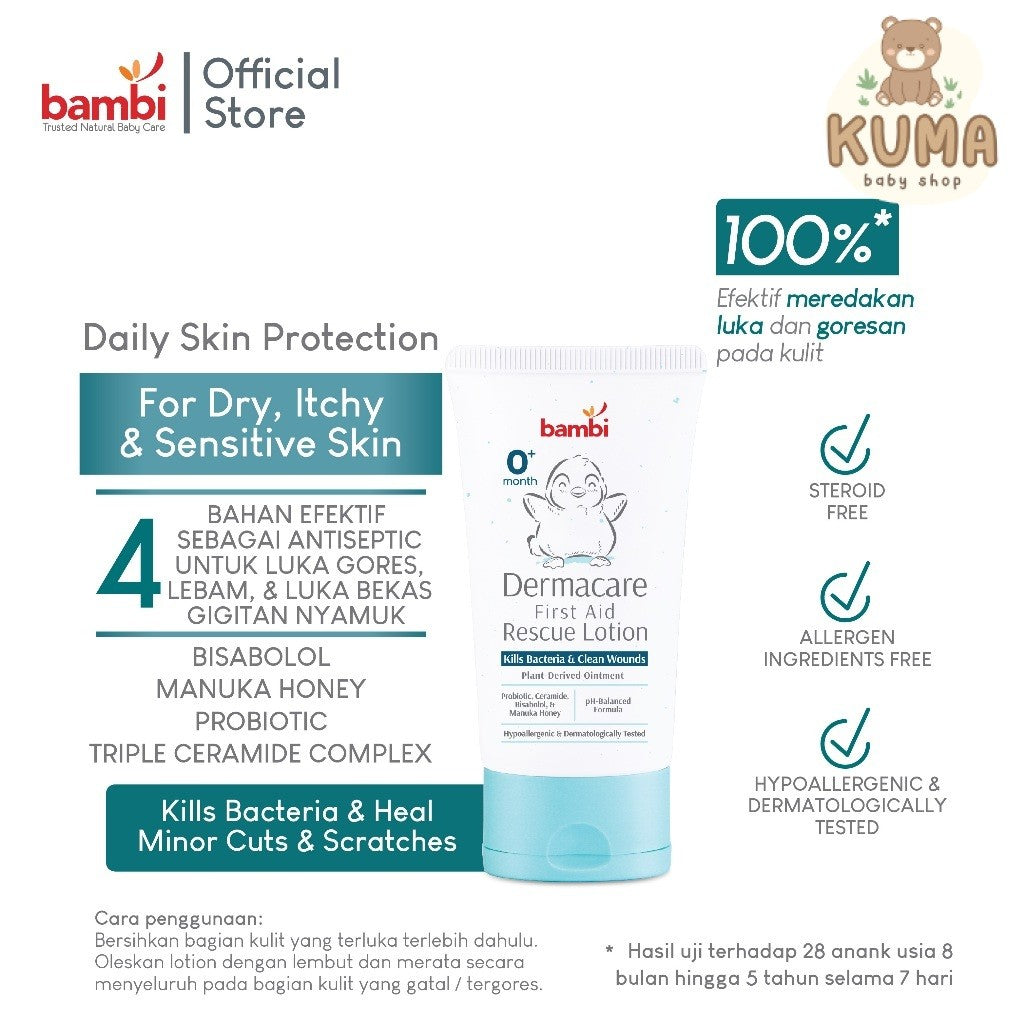Bambi Baby Dermacare First Aid Rescue Lotion 50ml Anti Luka Antiseptic Anak & Bayi
