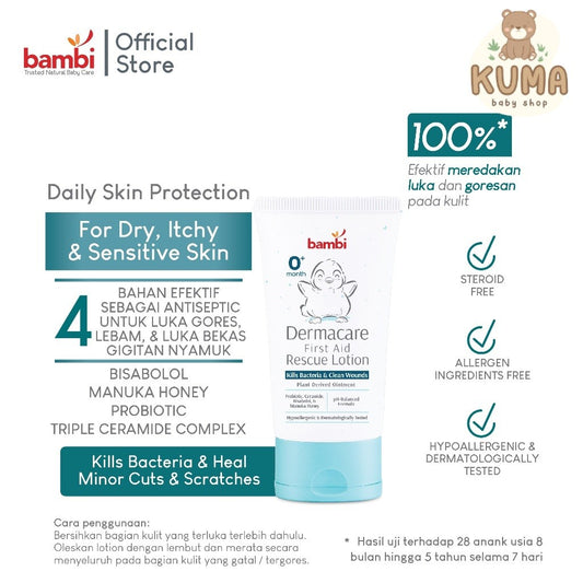 Bambi Baby Dermacare First Aid Rescue Lotion 50ml Anti Luka Antiseptic Anak & Bayi