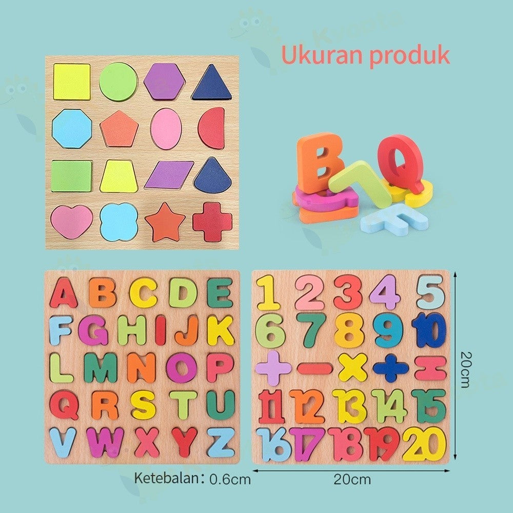 Kyopta  Mainan edukasi anak jigsaw puzzle wooden toys