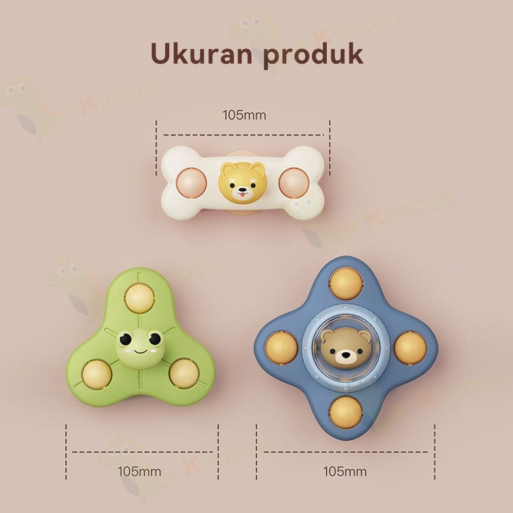 Kyopta Mainan fidget spinner anak pop it Spinner putar Mainan genggam sensor motorik bayi