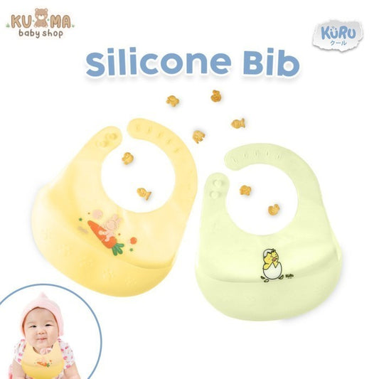 Kuru Baby Silicone Bib | Celemek Makan Bayi Anak Balita MPASI