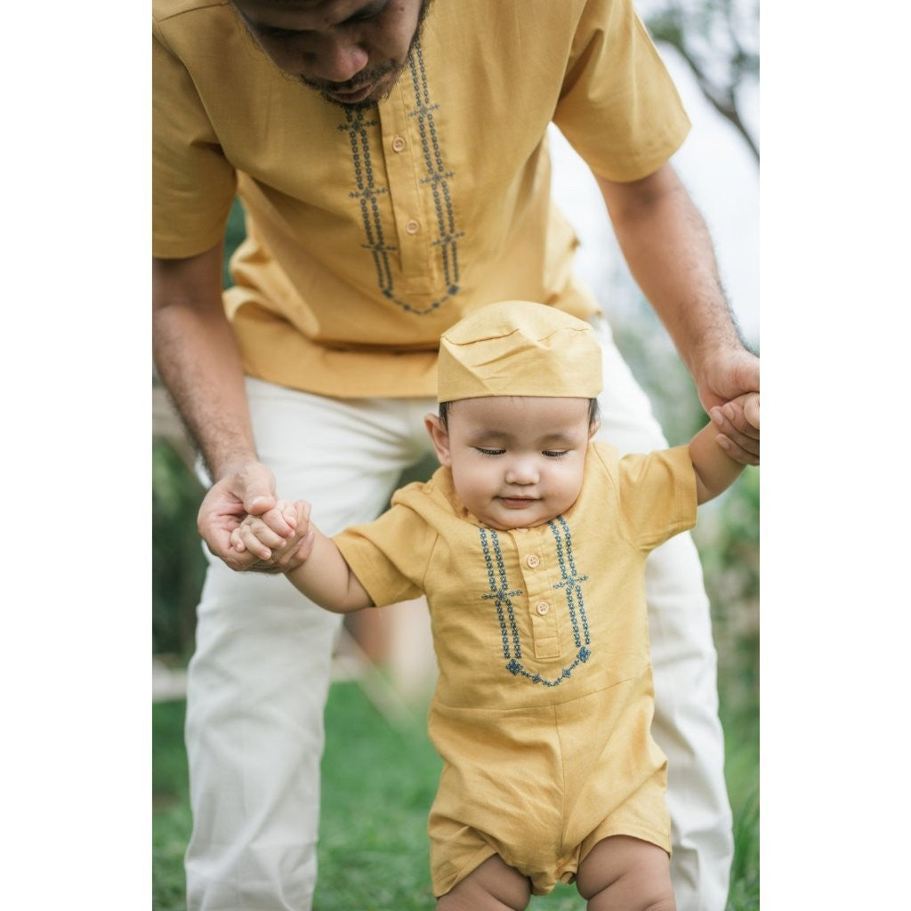 BOHOPANNA - RAYA COLLECTION - HARUN BABY SET - Baju Lebaran Bayi Laki-Laki - Baju Muslim Bayi Laki-Laki - Setelan Muslim