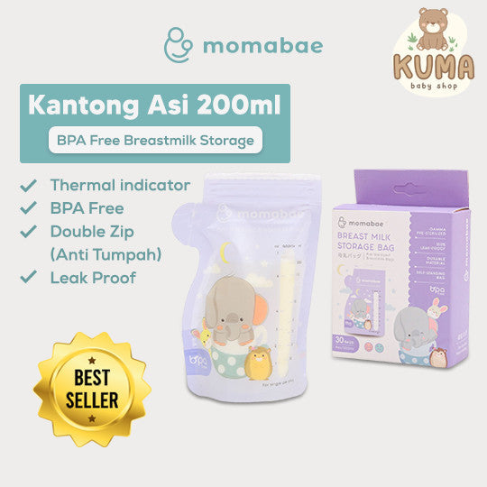 MOMABAE – Kantong ASI 200ML + 20ML Ekstra / Kantong ASI BPA Free / Kantong ASI Thermal Sensor
