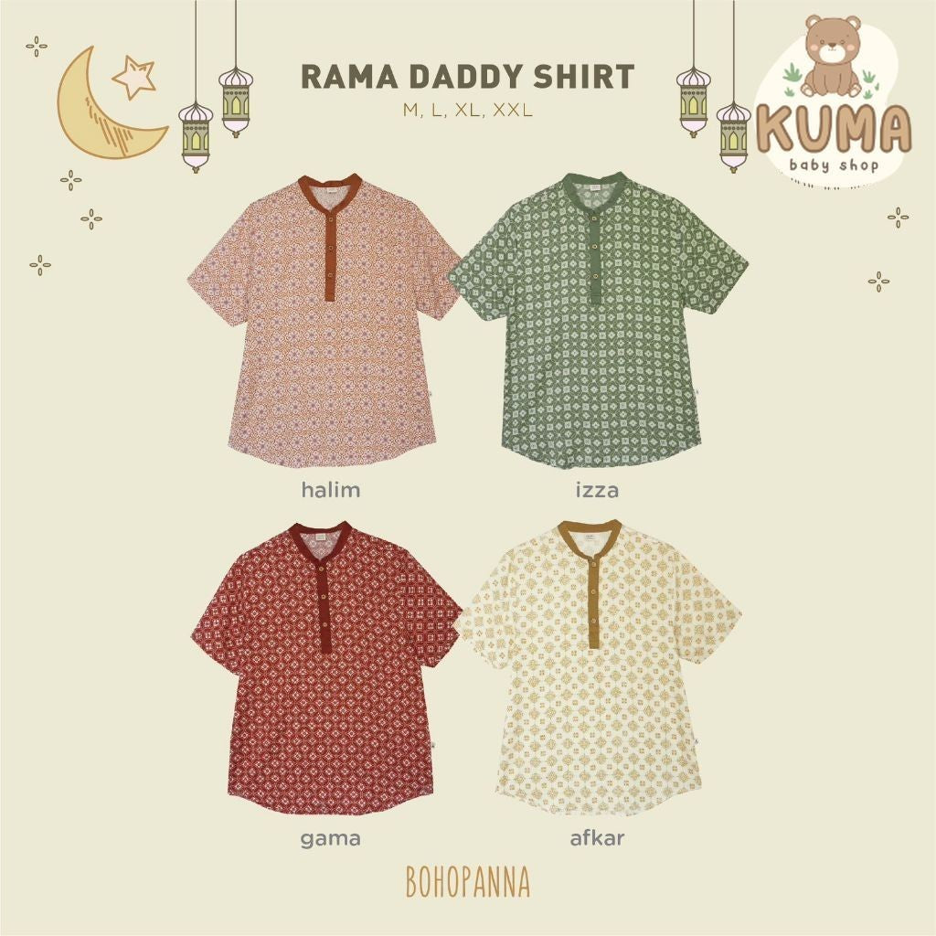 BOHOPANNA - RAYA COLLECTION - RAMA DADDY SHIRT - Baju Muslim Pria - Baju Muslim Laki-Laki - Baju Koko - Atasan Laki-Laki