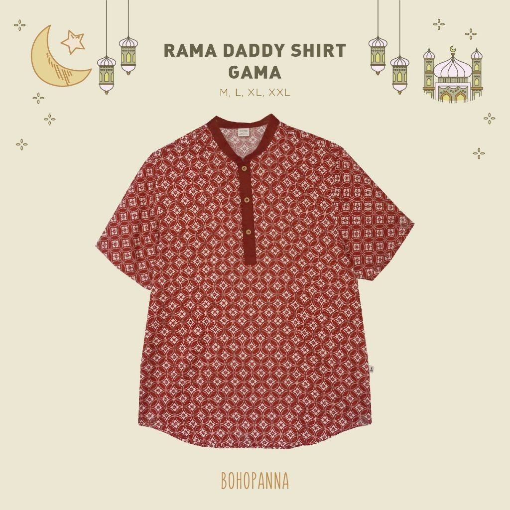 BOHOPANNA - RAYA COLLECTION - RAMA DADDY SHIRT - Baju Muslim Pria - Baju Muslim Laki-Laki - Baju Koko - Atasan Laki-Laki