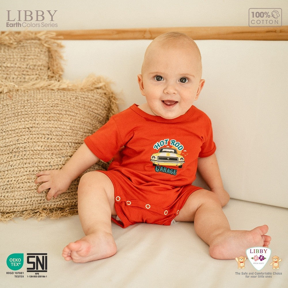 LIBBY Earth Jumpsuit Playsuit Bayi & Anak Laki-laki Flynn Romper Sablon 0-2 Tahun (1 STEL) Terusan bayi Bodysuit