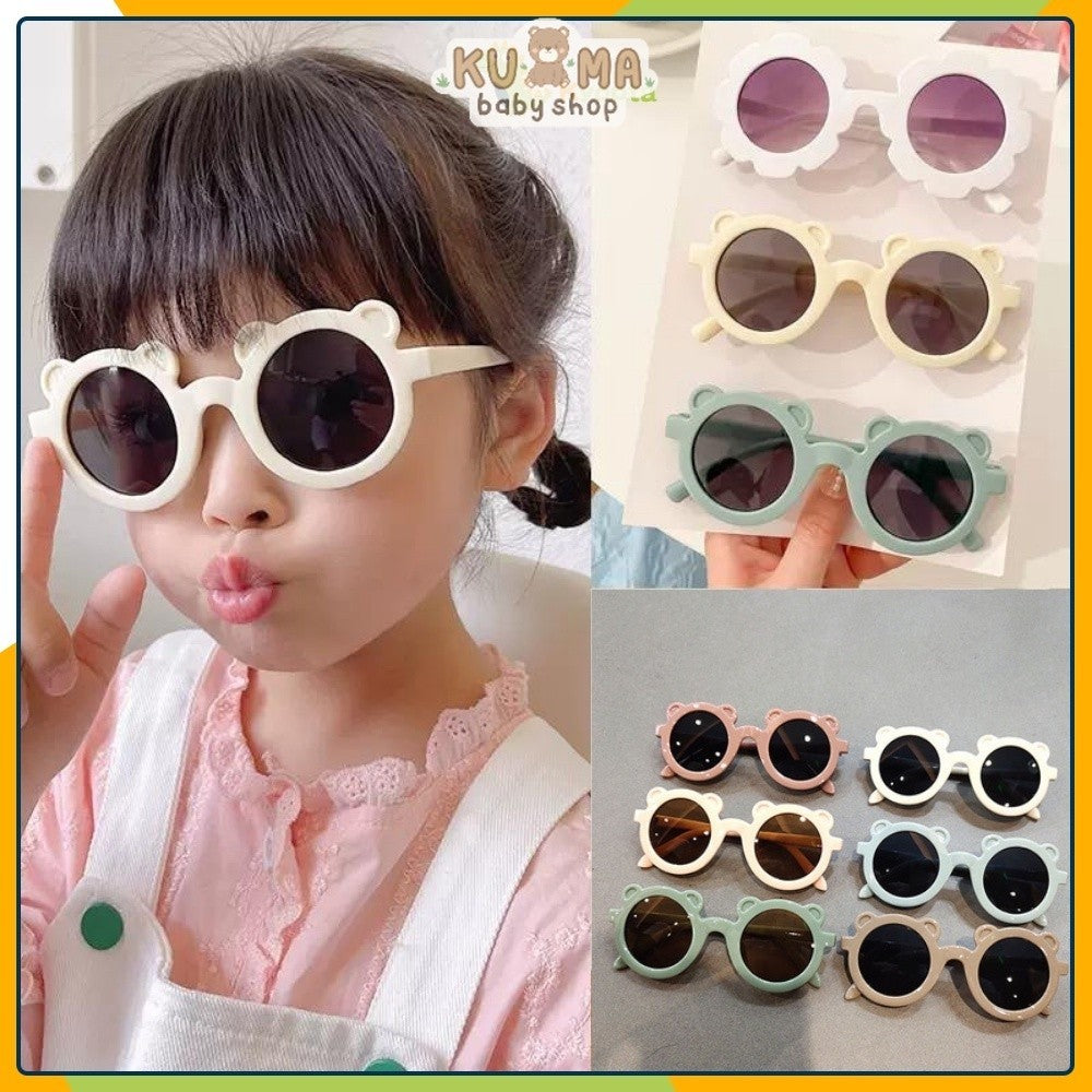 Kyopta Kacamata anak bentuk telinga beruang Kacamata hitam anak import kids sunglasses