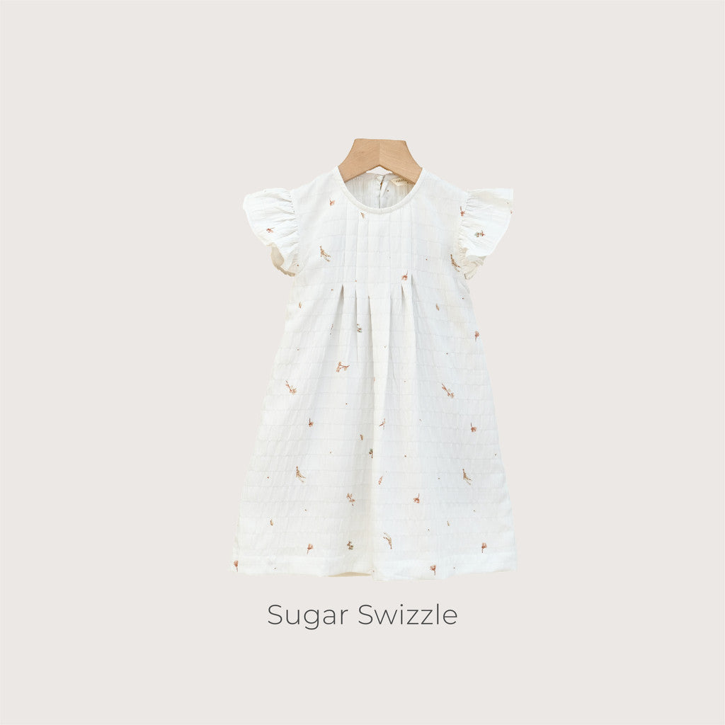 Harlow Kids - Nora Dress/ Dress Anak Permpuan/ Dress Butterfly Sleeve / Dress anak Korea