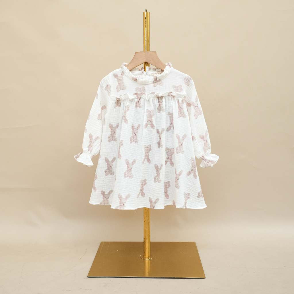 Harlow Kids - Layla Dress/ Dress Anak Perempuan/ Dress Lengan panjang/ Dress Anak Korea