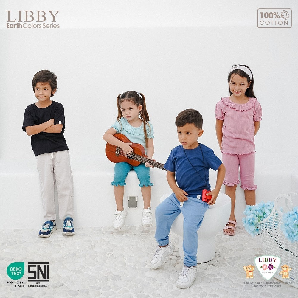 LIBBY Celana Panjang Anak Cowo Chinnos Celana Panjang Katun Polos Anak, Bayi & Anak Laki-laki Celana Chinos Panjang Boy Usia 9 Bulan - 4 Tahun Earth (1PCS)