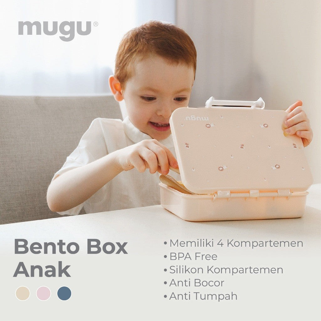 Mugu Hearts Mate Tritan Bento Box | Tempat Makan Anak | Lunch Box | Kotak Bekal