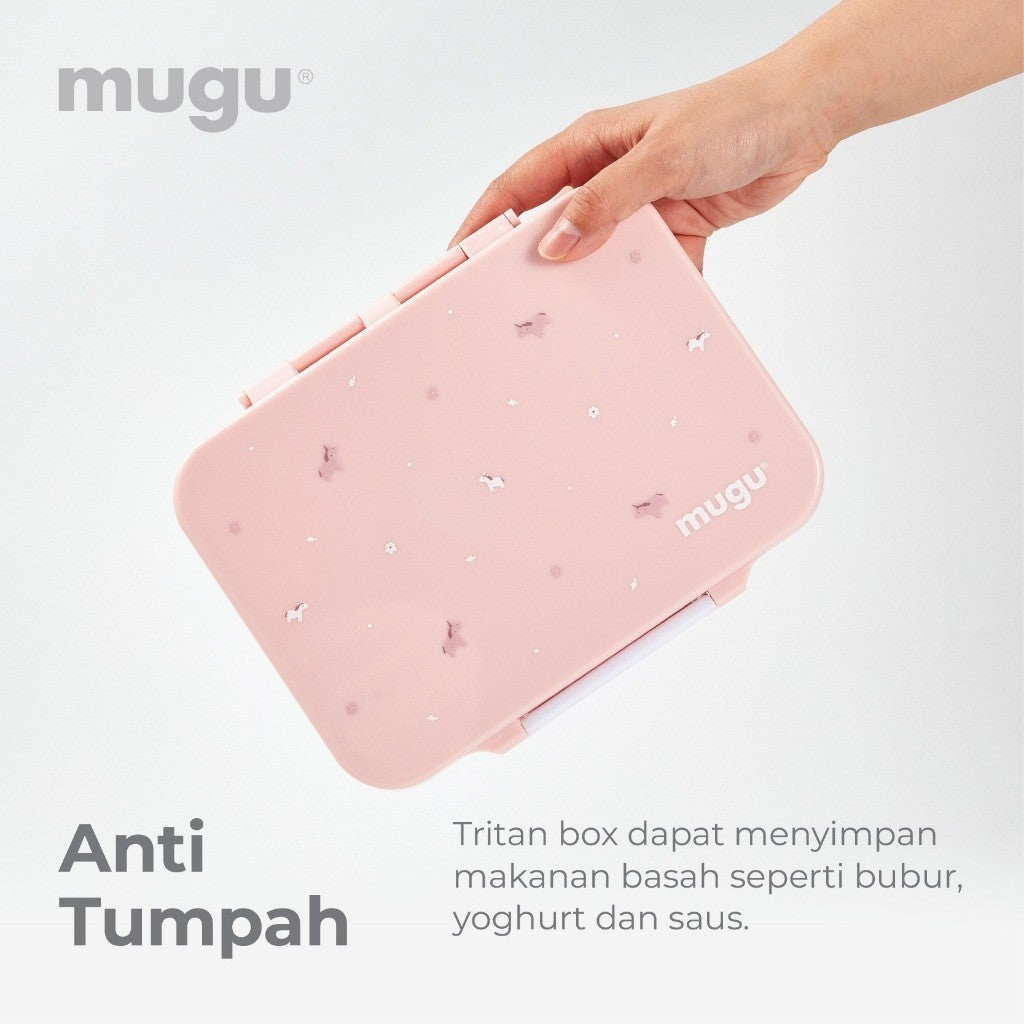 Mugu Hearts Mate Tritan Bento Box | Tempat Makan Anak | Lunch Box | Kotak Bekal