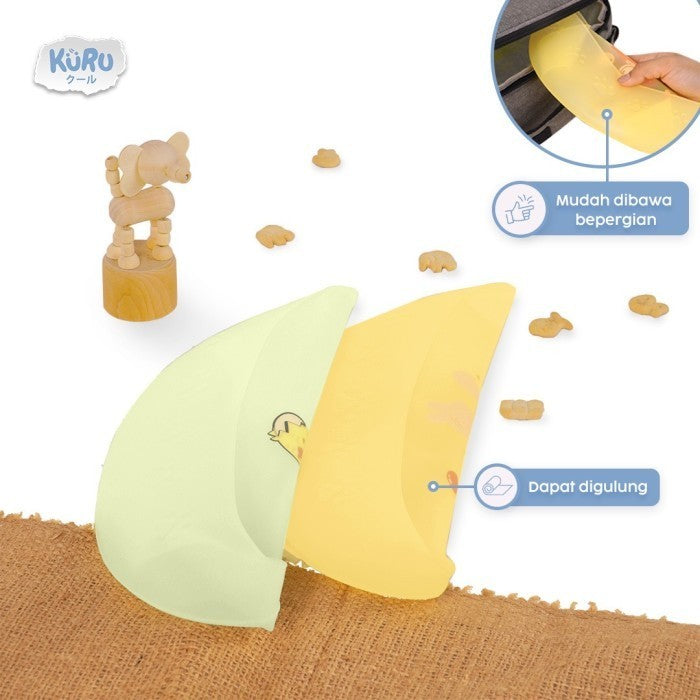 Kuru Baby Silicone Bib | Celemek Makan Bayi Anak Balita MPASI