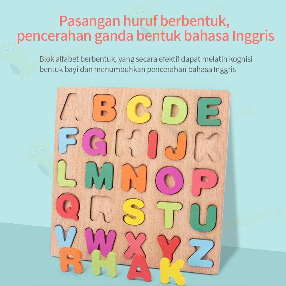 Kyopta  Mainan edukasi anak jigsaw puzzle wooden toys