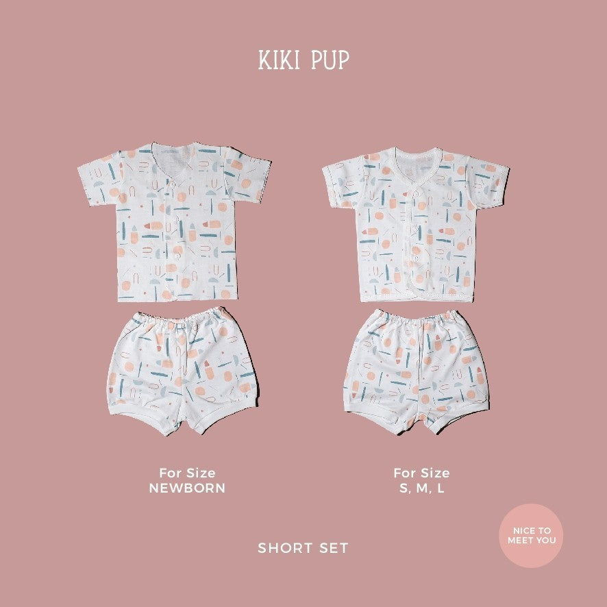 KIKI PUP - Short Set (Abstract) - Piyama Bayi / Baju Bayi / Baju Anak