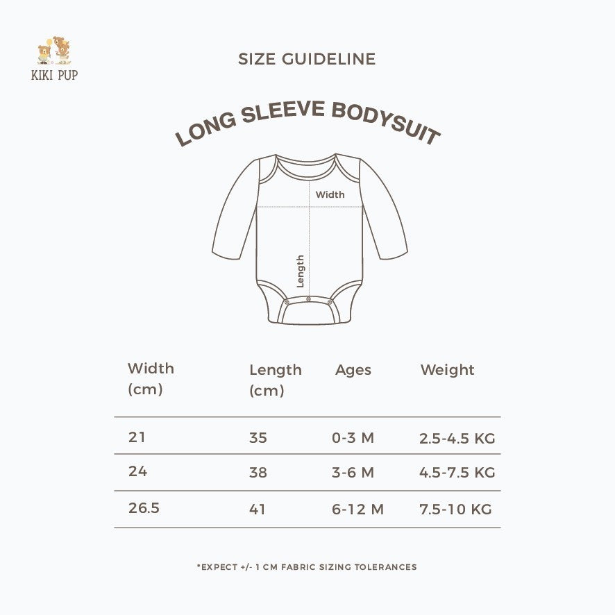 KIKI PUP - Long Sleeve Bodysuit  (Tropical Fruits) - Jumper/Onesies/Baju terusan bayi polos