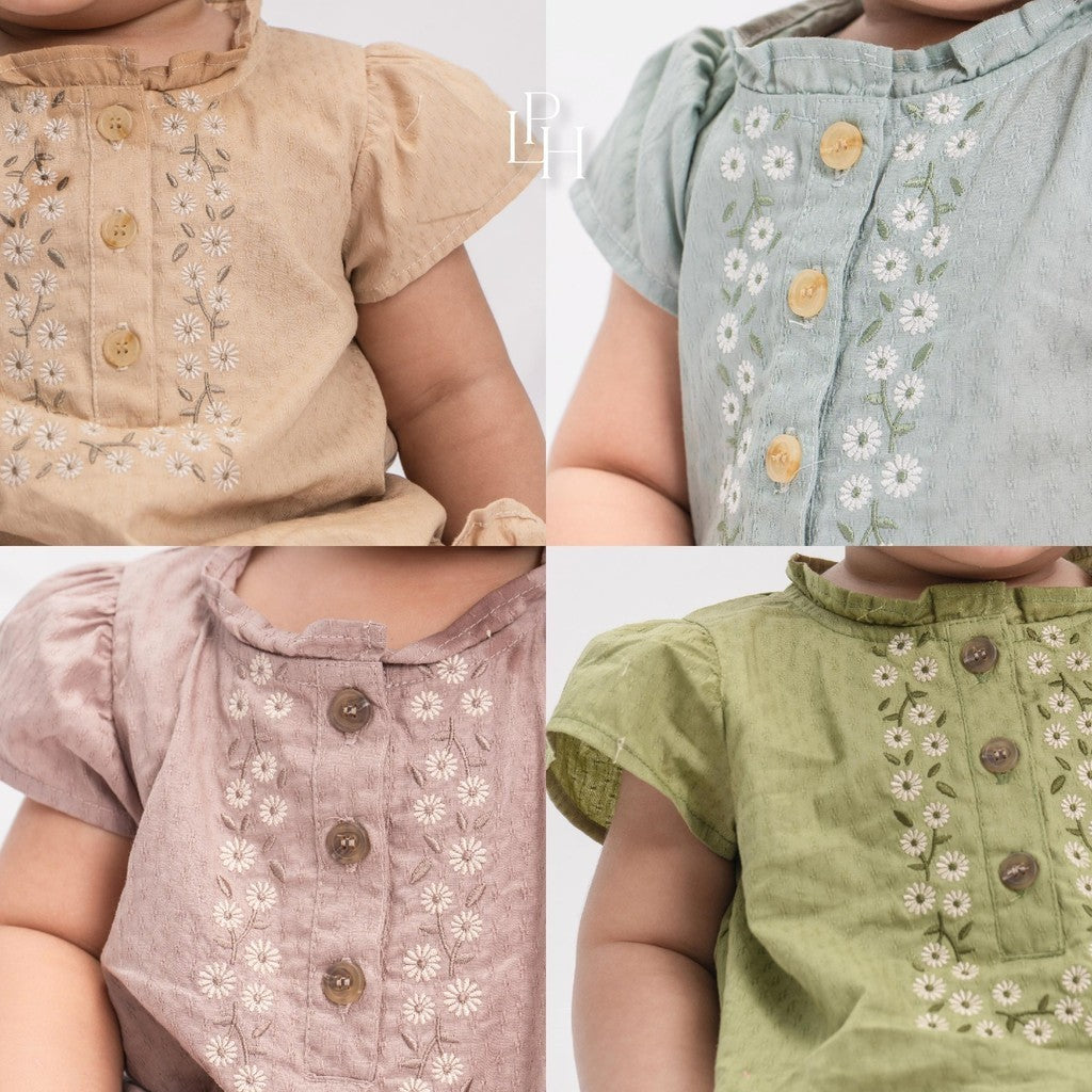 Little Palmerhaus - Baju Lebaran 2025 - Alisha Baby Girl Set (Setelan Tunik Bayi Usia 0-12 Bulan)