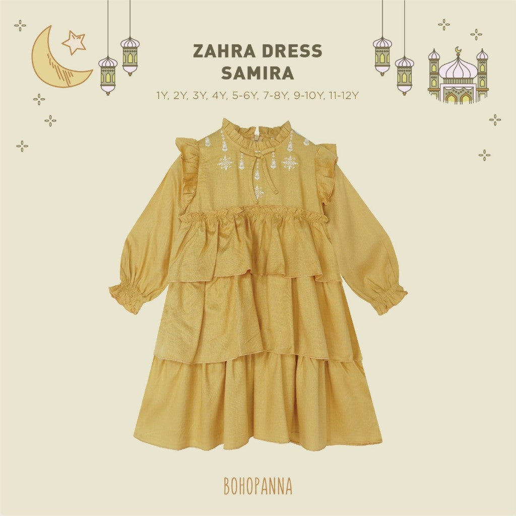 BOHOPANNA - RAYA COLLECTION - ZAHRA DRESS - Dress Muslim Anak - Baju Muslim Anak Perempuan - Dress Anak Perempuan