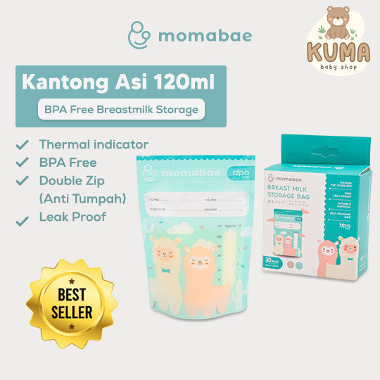 MOMABAE – Kantong ASI 120ML + 20ML Ekstra / Kantong ASI BPA Free / Kantong ASI Thermal Sensor