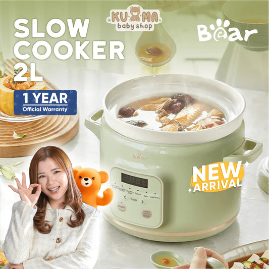 Bear Slow Cooker 2L Ceramic | Panci Keramik | Baby & Family Food Maker | MPASI Cooker