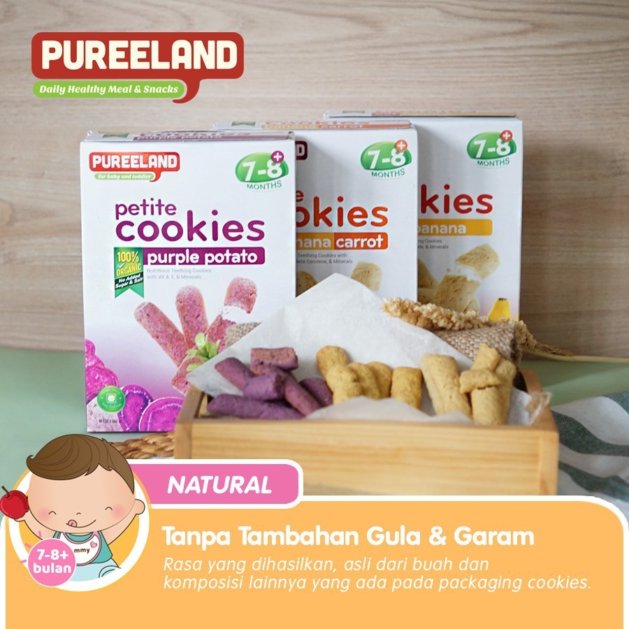 Pureeland Baby Cookies 7 - 8 Bulan  / MPASI Bayi Organik / Makanan Bayi / Snack Bayi / Biskuit Bayi