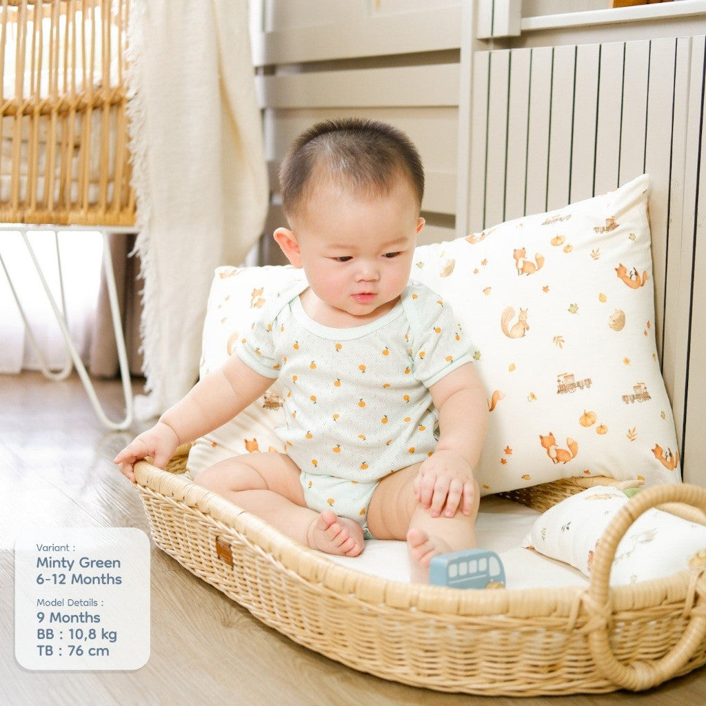 Nice Kids - Pointelle Basic Bodysuit (Jumper Bayi Laki-Laki New Born Unisex 0-12 Bulan)