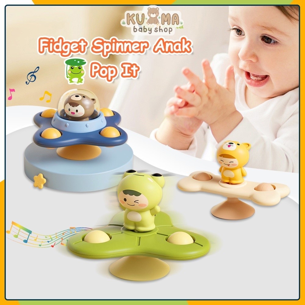 Kyopta Mainan fidget spinner anak pop it Spinner putar Mainan genggam sensor motorik bayi