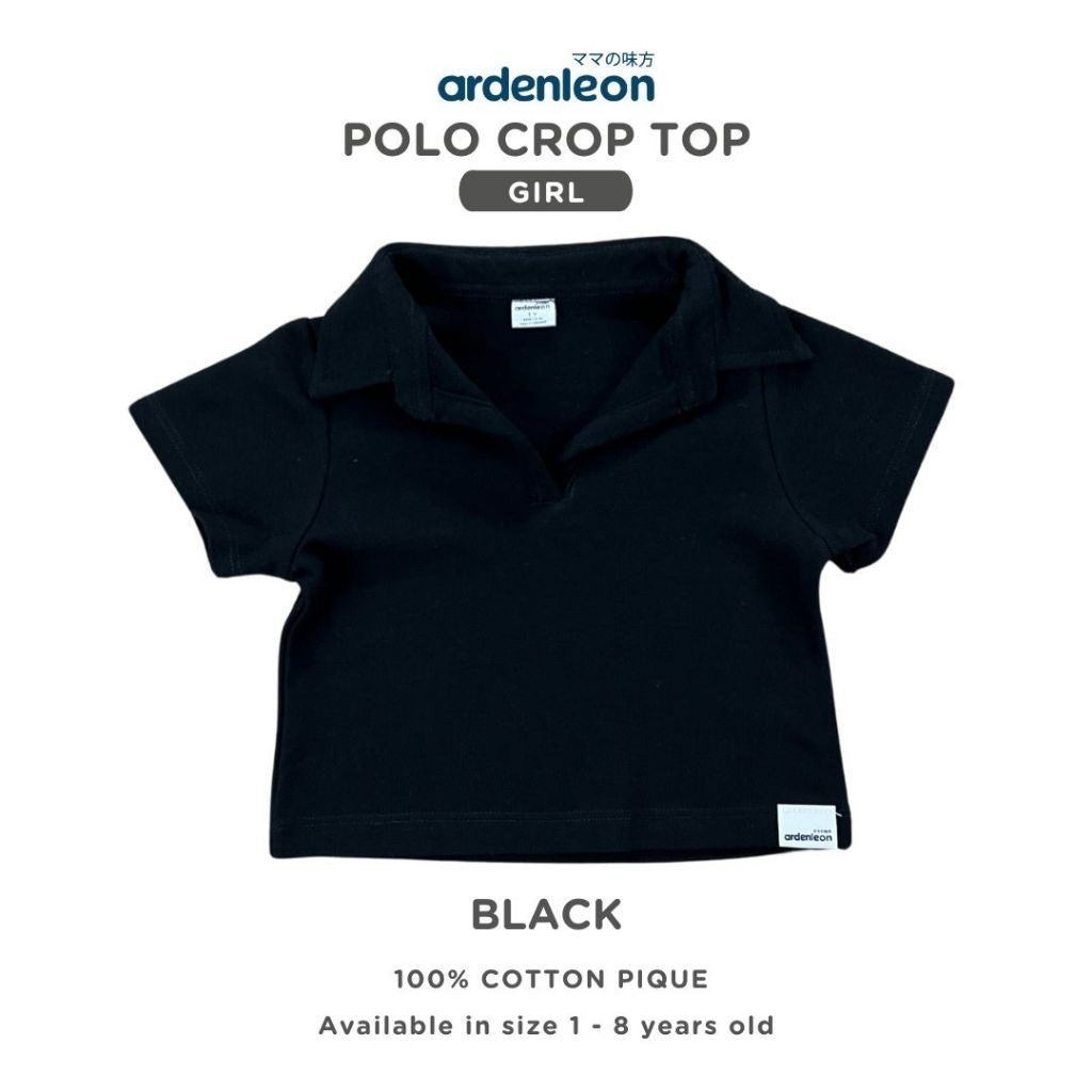 ARDENLEON Atasan Anak Perempuan Polo Crop Top Girl