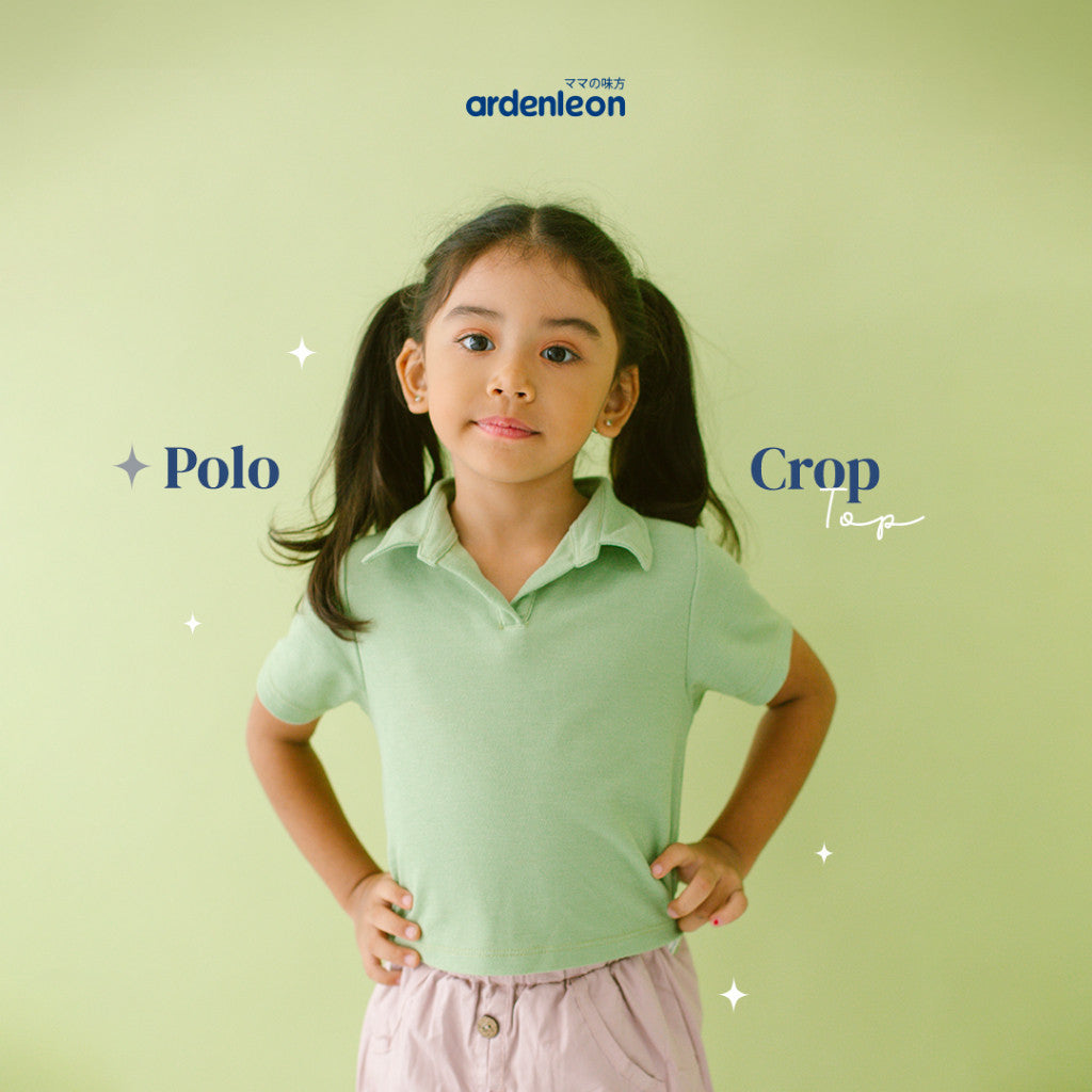 ARDENLEON Atasan Anak Perempuan Polo Crop Top Girl